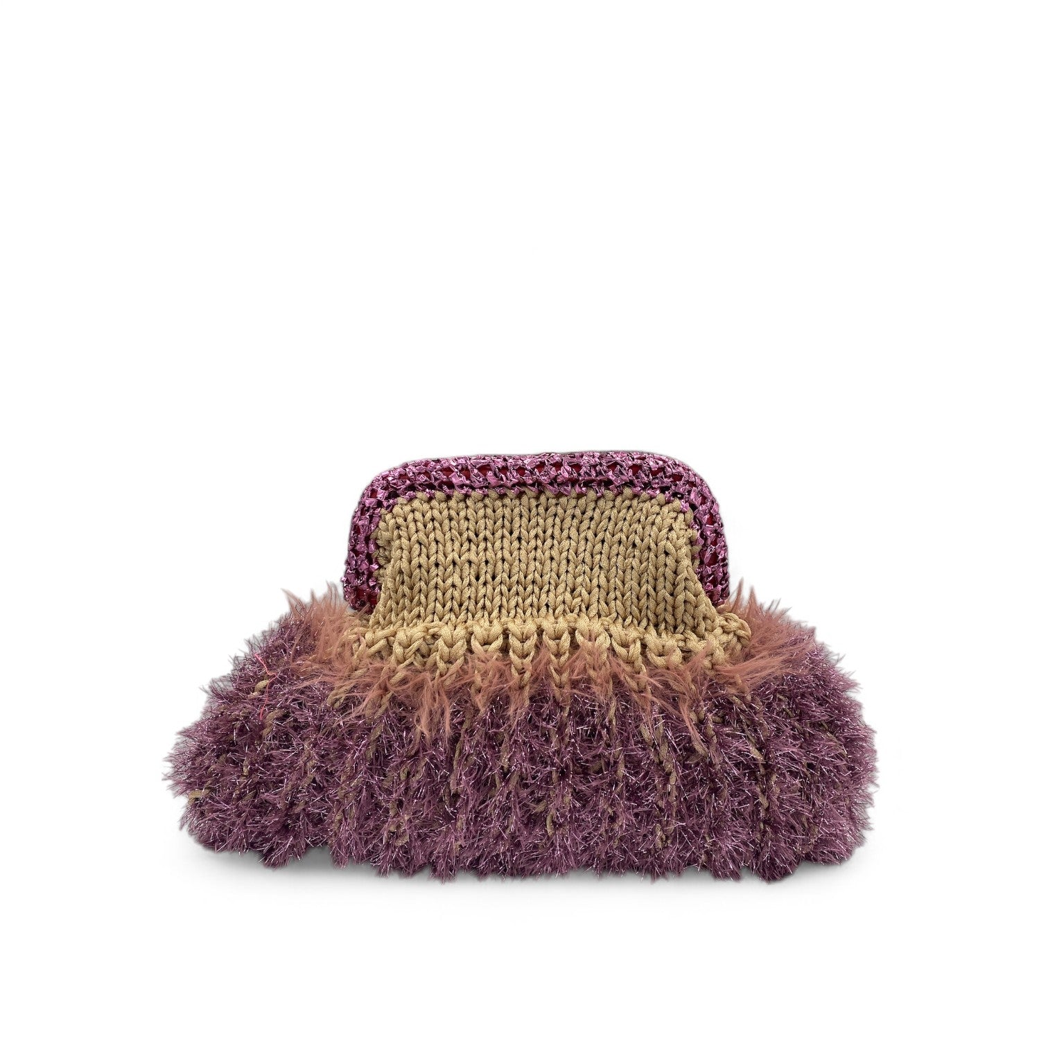 TUY  CLUCH BEIGE / DARK PINK