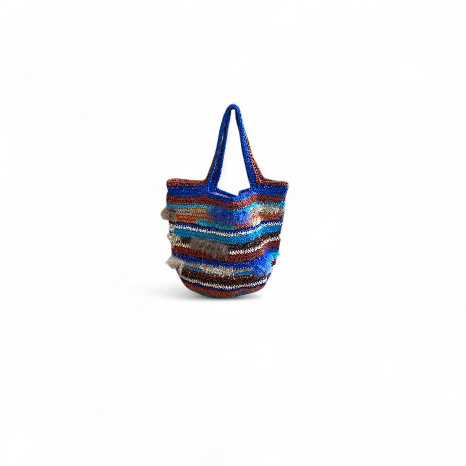 ILKNUR BAG - BLUE / CARAMEL  L